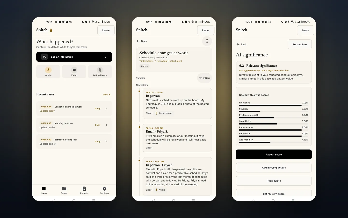 Snitch screenshot